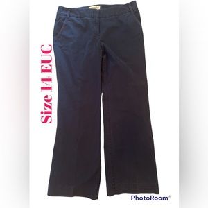 Victoria’s Secret LondonJean Chino Pants sz 14  Blue Cotton EUC Wide Leg Stretch